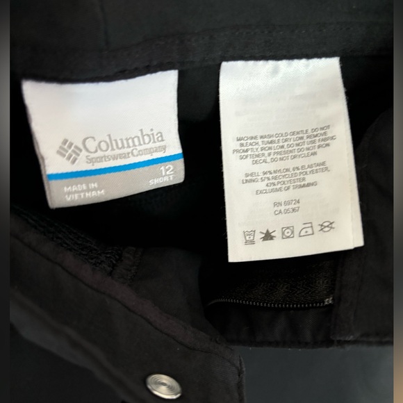 Columbia SHORT Length Omni-Shield Straight Leg Black Anytime Pants - Picture 6 of 6